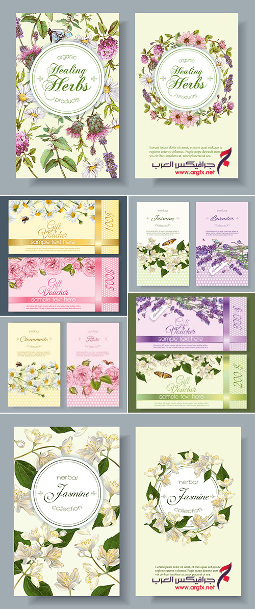  Banners with Flowers Vector