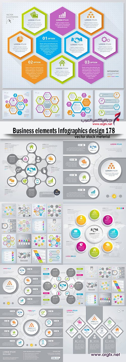  Business elements Infographics design 178