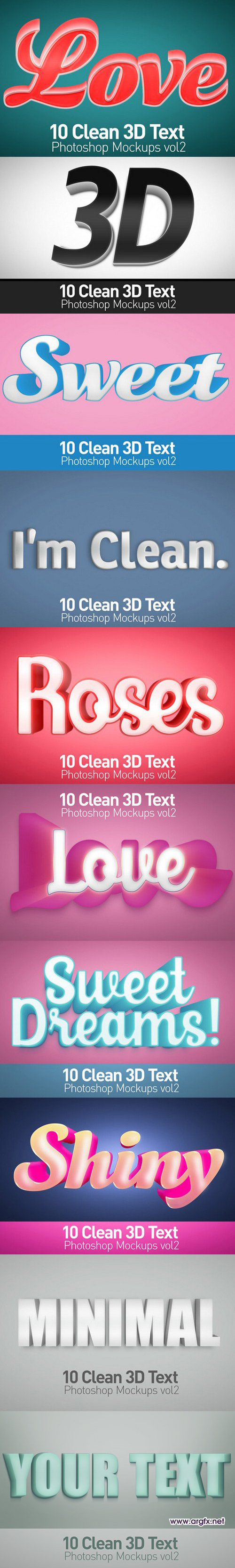  CM - Clean 3D Photoshop Text Mockups Vol2 981648