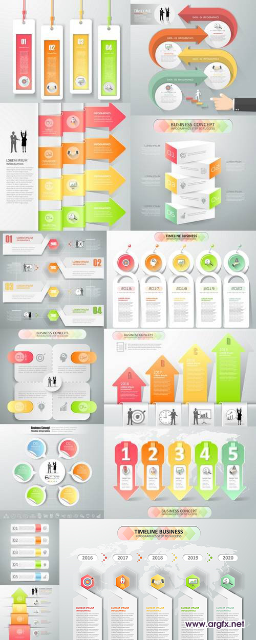  Infographics Design - Number Options, Graphic or Website Layout