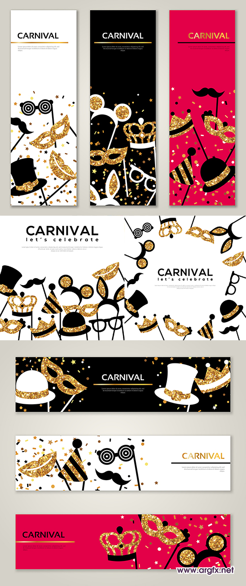  Carnival Banners & Backgrounds Vector