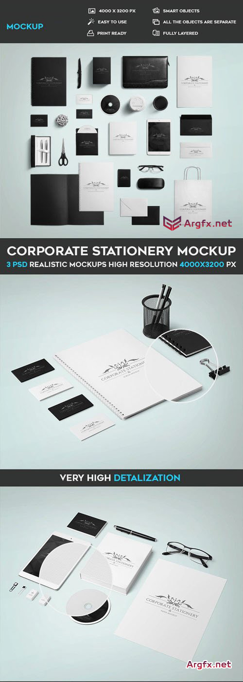  3 Corporate Stationary PSD Mockup