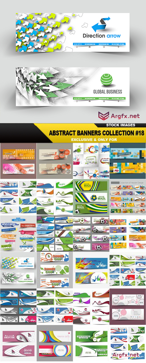  Abstract Banners Collection #18, 25xEPS