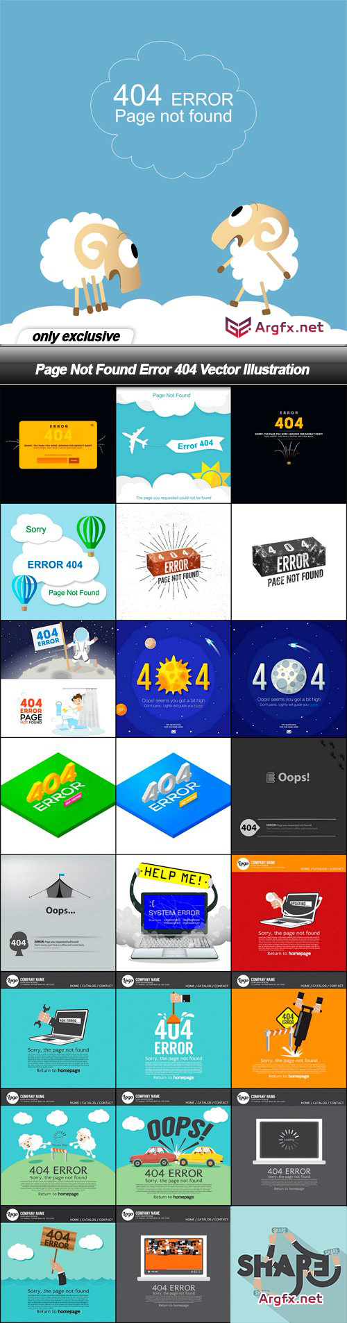  Page Not Found Error 404 Vector Illustration - 25 EPS