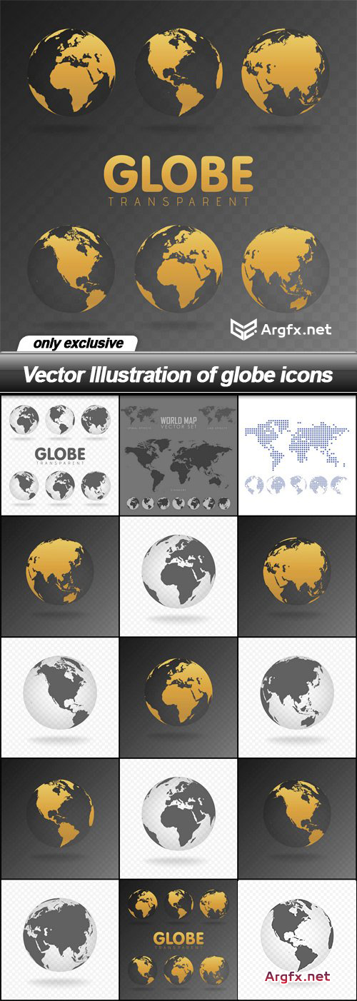  Vector Illustration of globe icons - 15 EPS