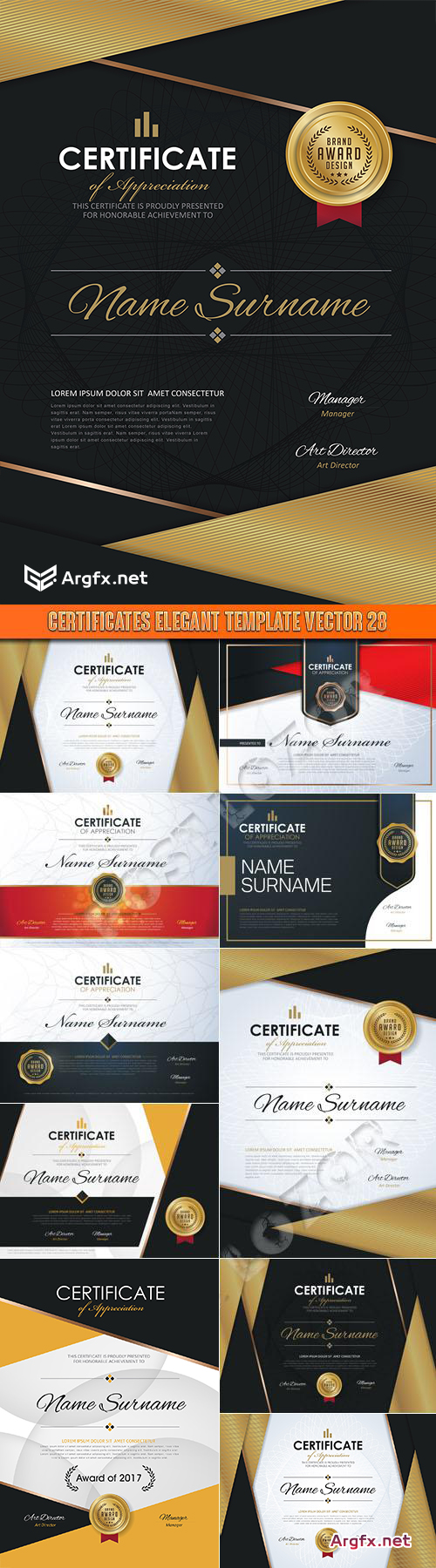 Certificates elegant template vector 28
