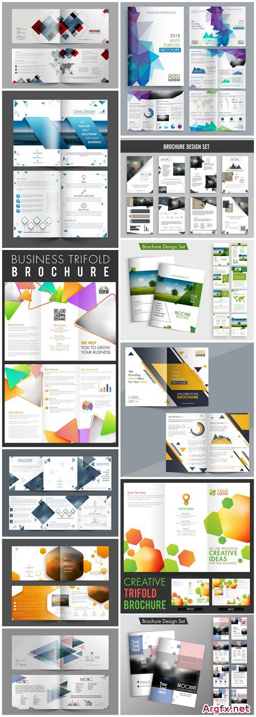  Business Template Set Brochure #2 - 12 Vector