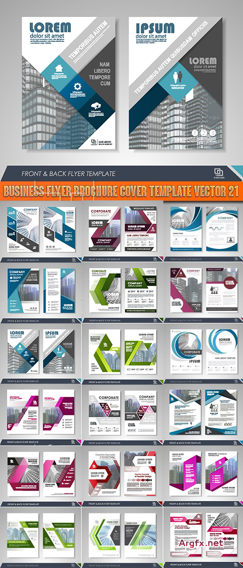  Business flyer brochure cover template vector 21