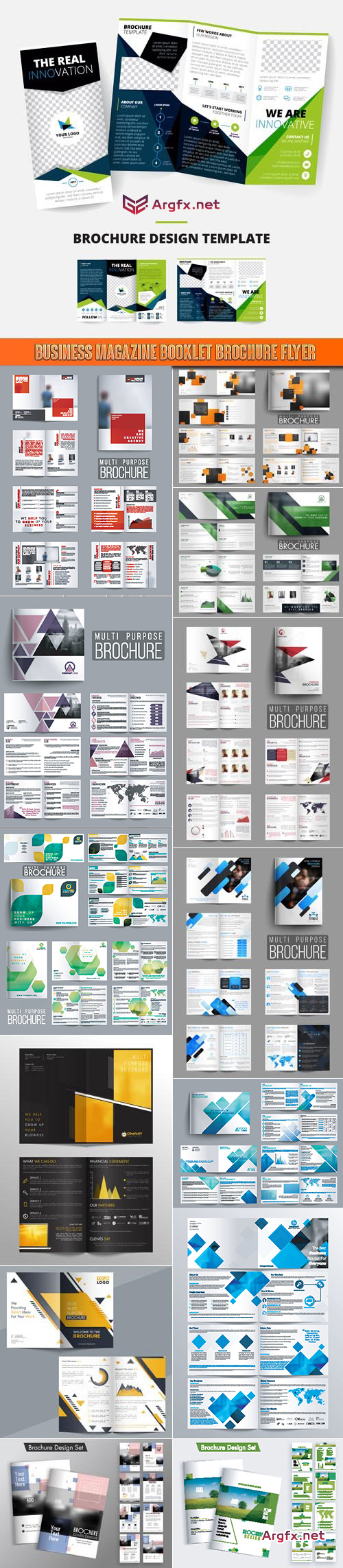  Business magazine booklet brochure flyer vector