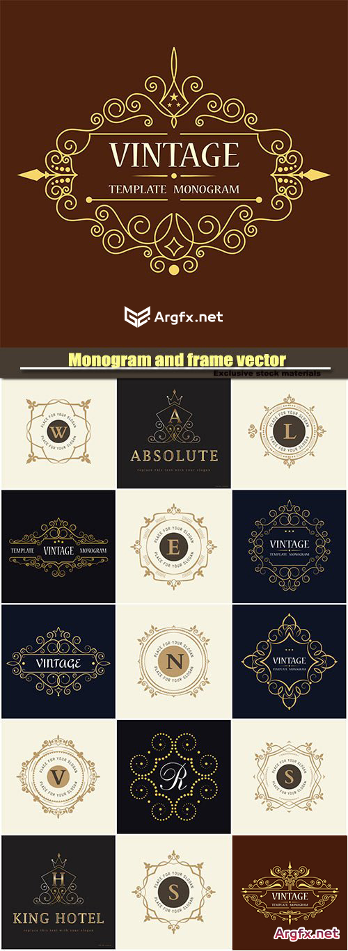 Monogram and frame vector