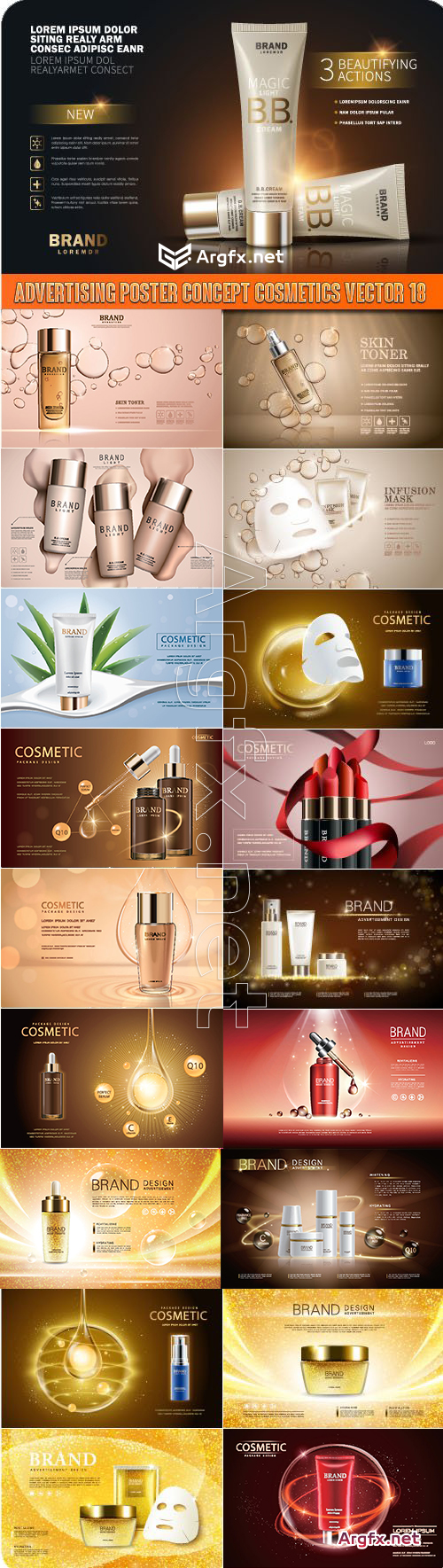 Advertising Poster Concept Cosmetics vector 18