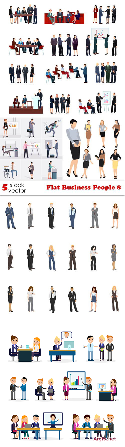 Vectors - Flat Business People 8