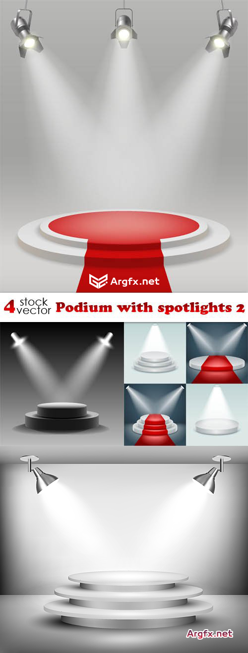 Vectors - Podium with spotlights 2