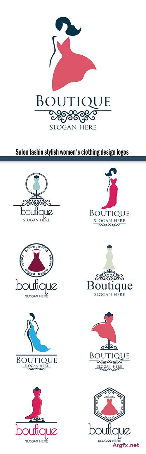 Salon fashio stylish women's clothing design logos