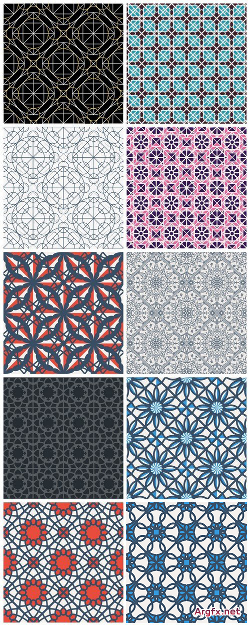 Seamless texture with arabic geometric ornament and mosaic 10X EPS