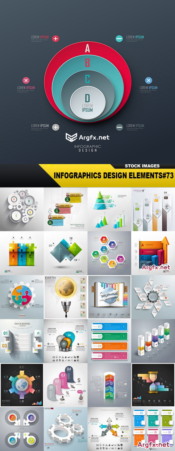 Infographics Design Elements#73 - 25 Vector