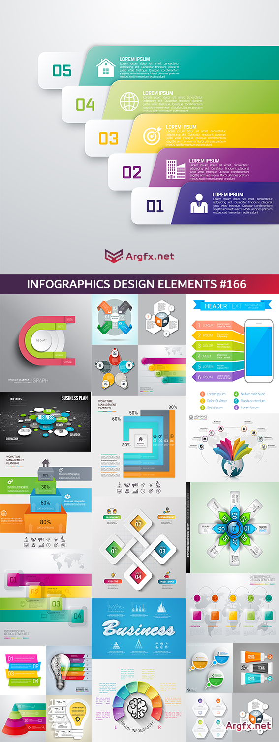 Infographics Design Elements #166 - 25 Vector