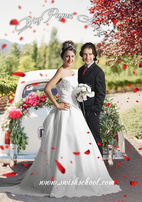 خلفية زفاف سيارة العروس - خلفية بطابع غربي من تصميم هاجر 