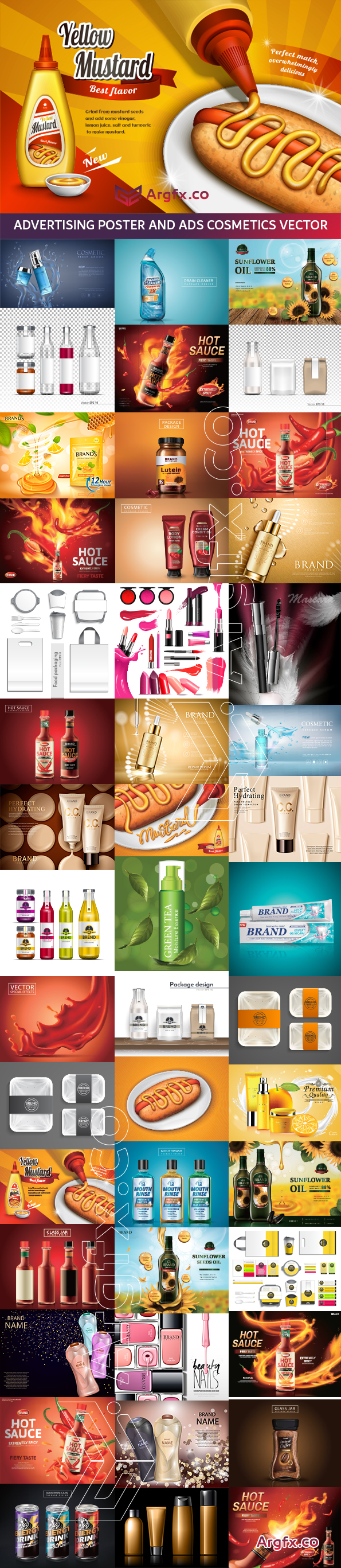 Advertising Poster and ads Cosmetics vector