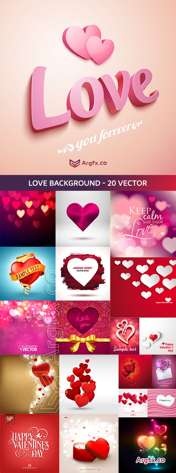  Love Background - 20 Vector