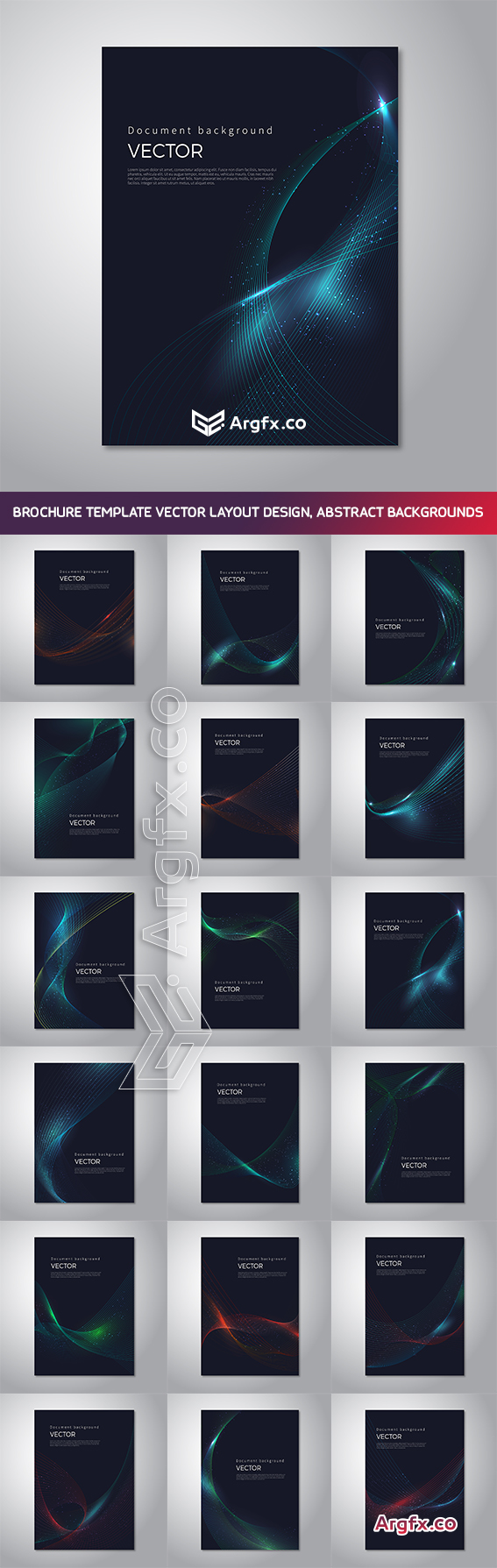  Brochure template vector layout design, abstract backgrounds
