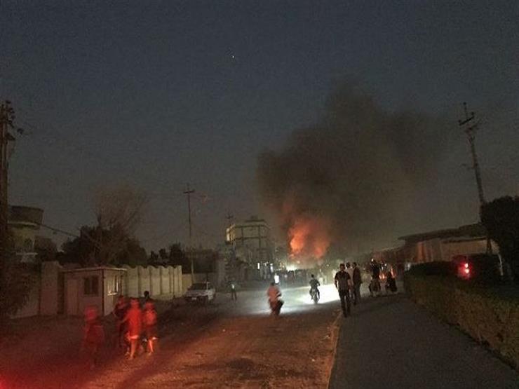 ألسنة النار تتصاعد من مبنى القنصلية الايرانية